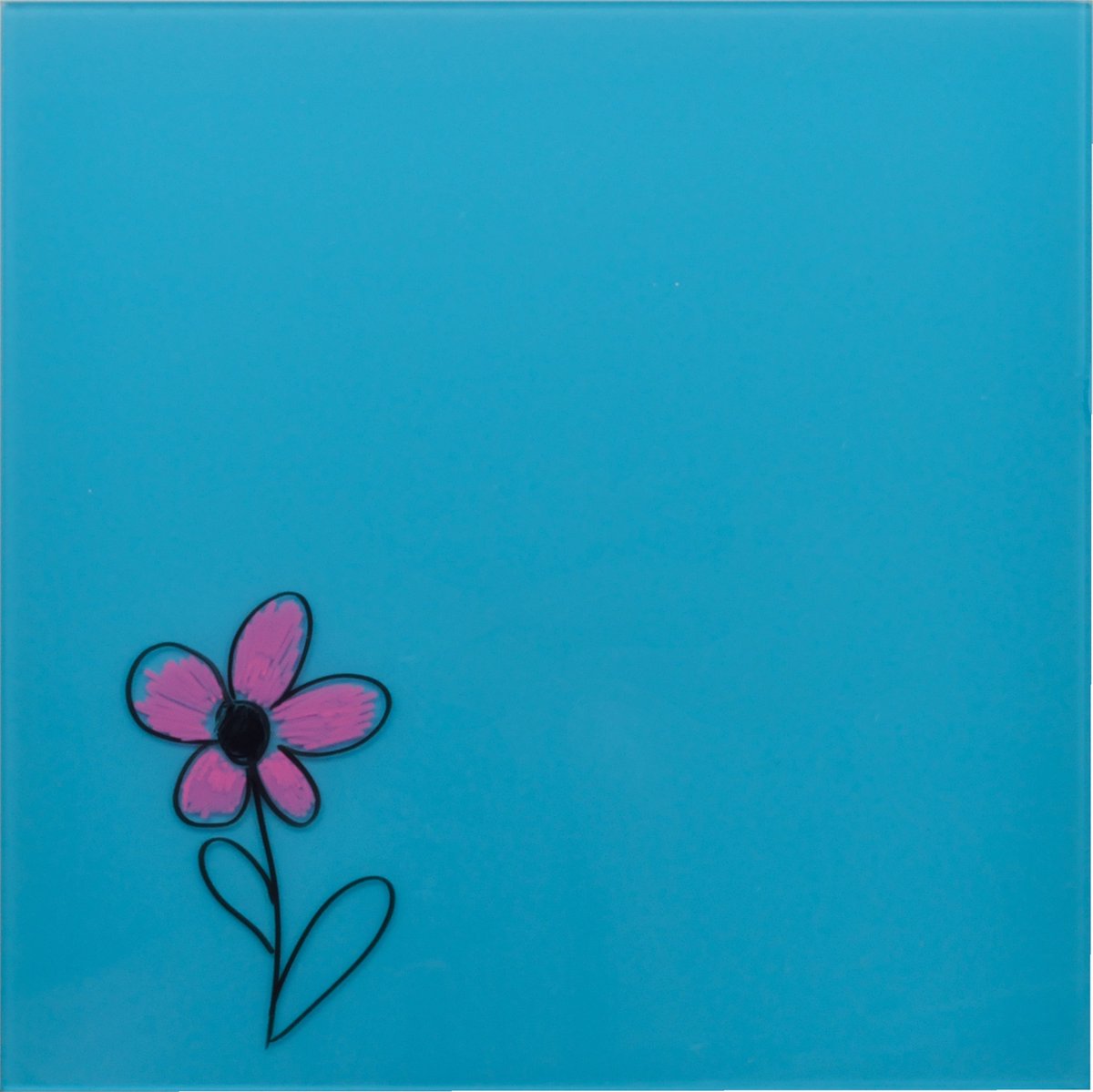 DESQ® - Magnetisch Glasbord - Inclusief Stift Wisser en Magneten - 35 x 35cm - Aqua blauw