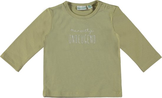 Babylook T-Shirt Meneertje Ondeugend Pale Olive Green 74