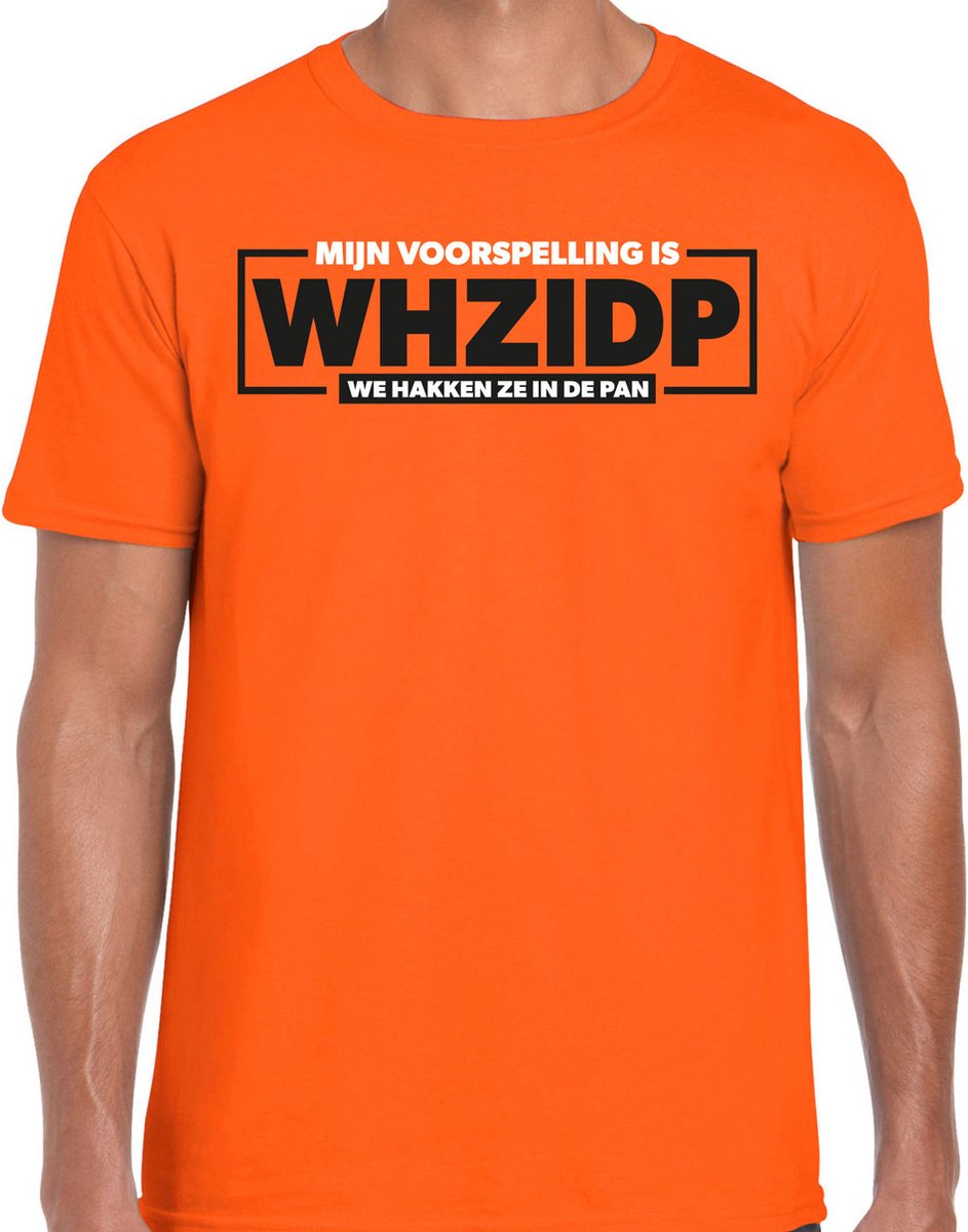 Bellatio Decorations Verkleed T-shirt voor heren - voorspelling - oranje - EK/WK voetbal supporter M