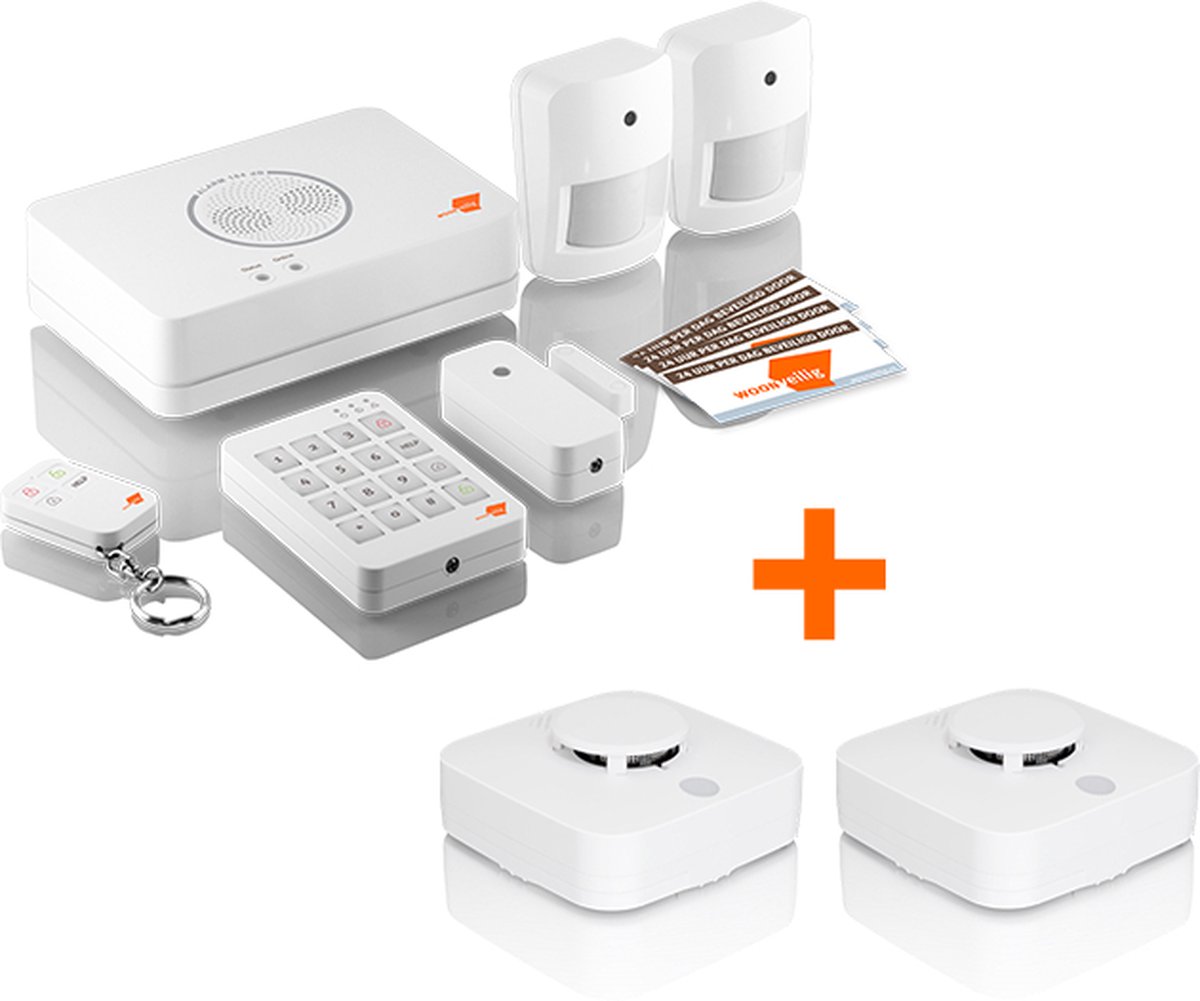 WoonVeilig Alarmsysteem met GRATIS 2 Slimme Rookmelders t.w.v. €109,90