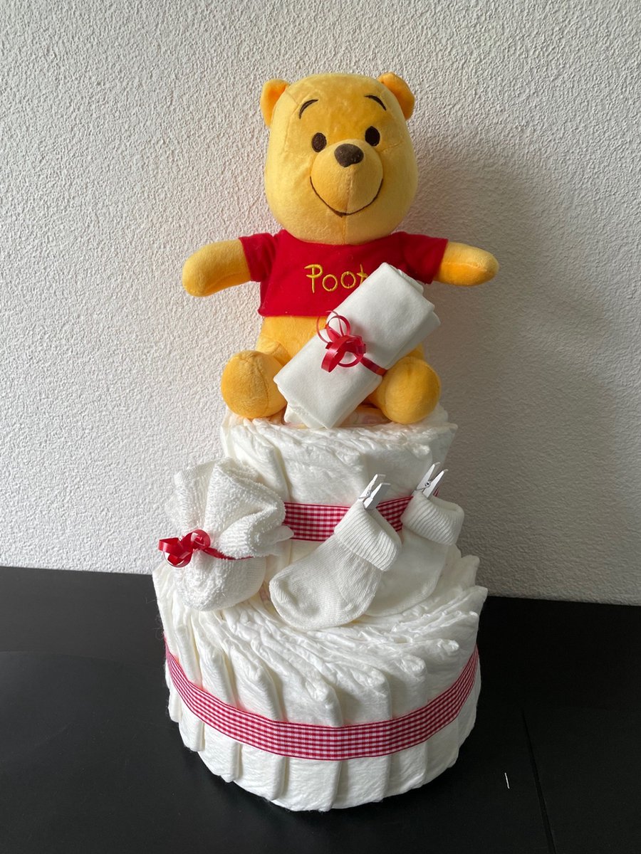 Image of 2-Laags Neutrale Luiertaart Winnie de Pooh Beer