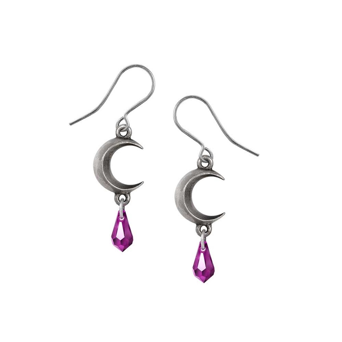 Alchemy - Tears of the Moon - Amethyst Oorbellen - Zilverkleurig