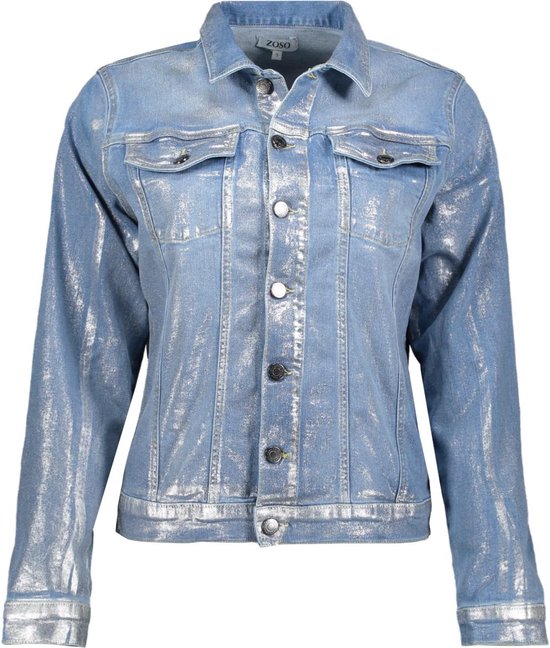 Zoso Jas Wendy Coated Jeans Jacket 242 0089 Light Denim Dames Maat - XL