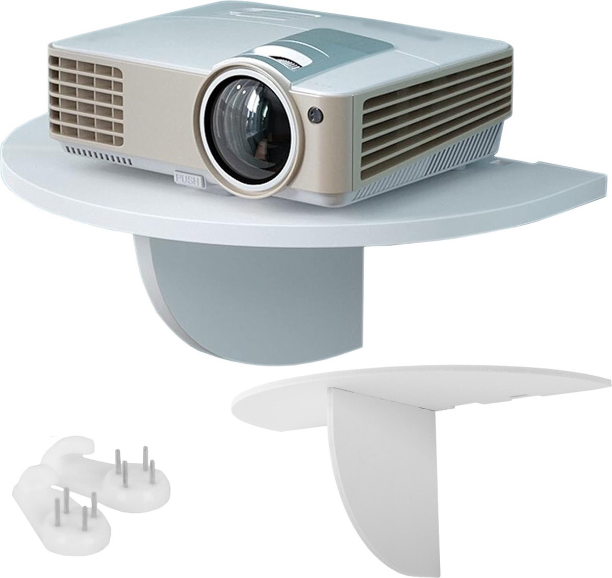 Multifunctionele Plank - Projectorplank - Zwevende Plank Voor Beamer - Wandrek - Wit