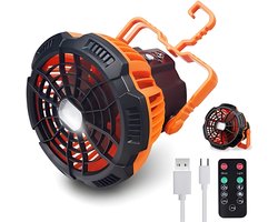 Benson Campingventilator met LED-licht en powerbank – USB-C – 5200 mAh – Stil en draagbaar