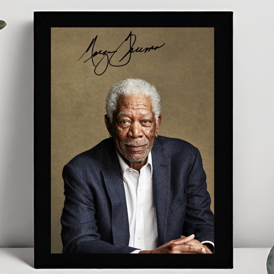 Morgan Freeman Ingelijste Handtekening – 15 x 10cm In Klassiek Zwart Frame – Gedrukte handtekening – Oscar - Golden Globe - Shawshank Redemption