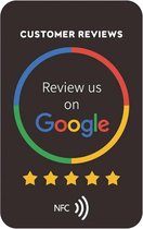 Google Review Kaart - NFC Google Review Kaart - NFC Sticker - NFC Tik op Kaarten- Zwart - Beoordeel ons op Google- Geef jouw reviews een boost