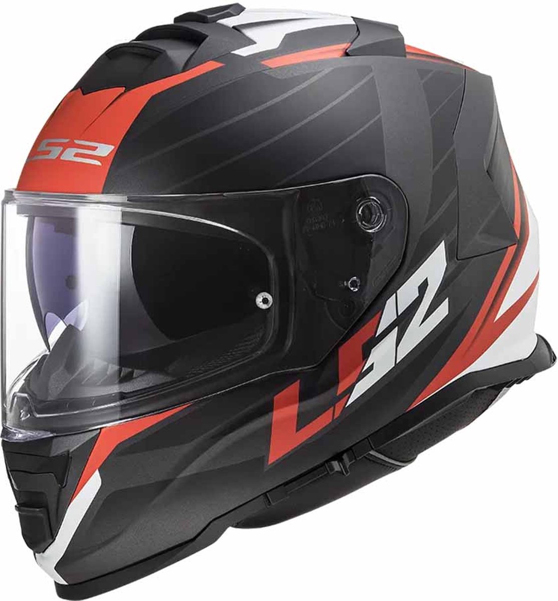 LS2 FF800 STORM II NERVE MATT BLACK RED-06 S - Maat S - Helm