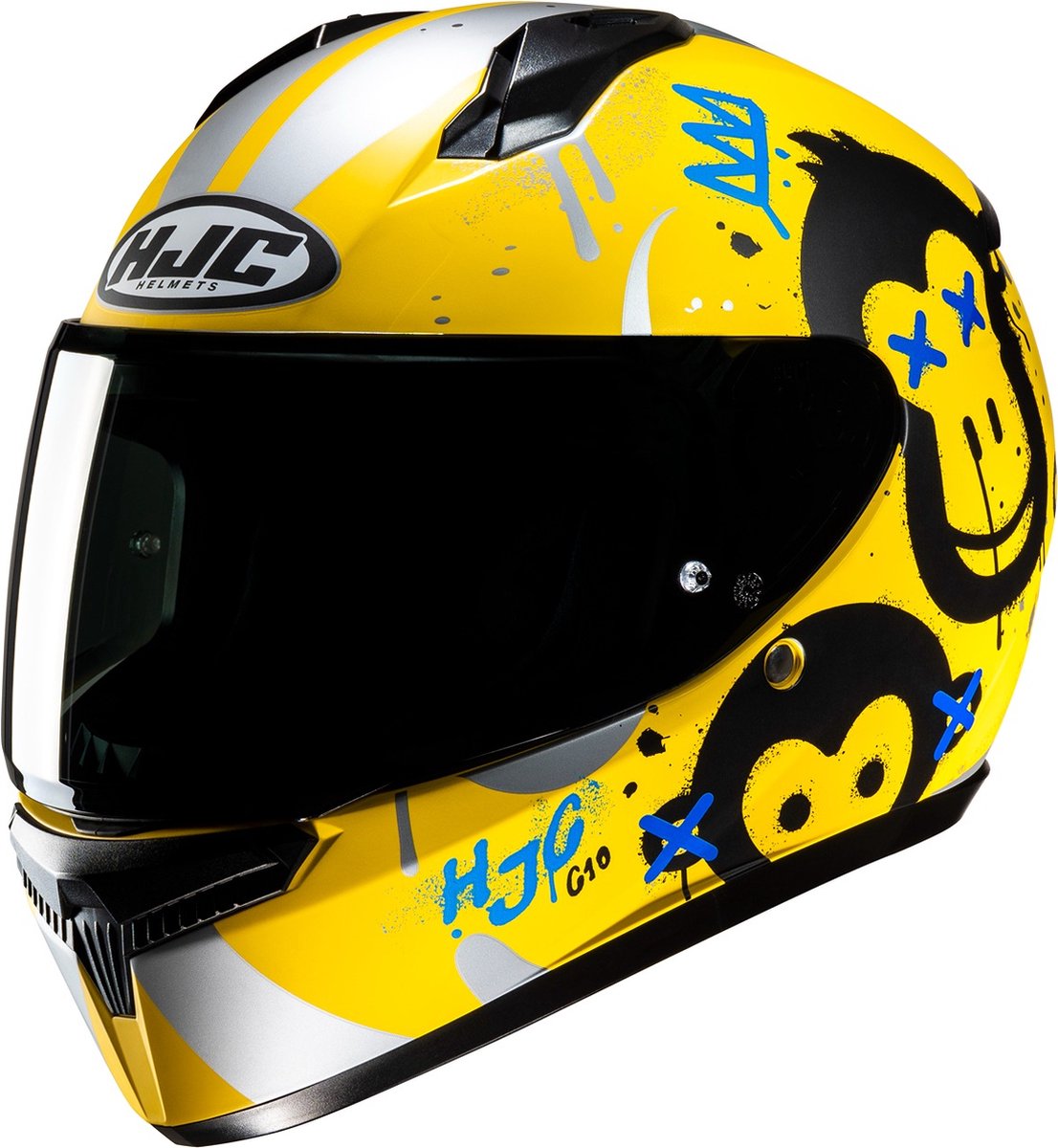 HJC C10 Geti Black Yellow XXXS - Maat XXXS - Helm