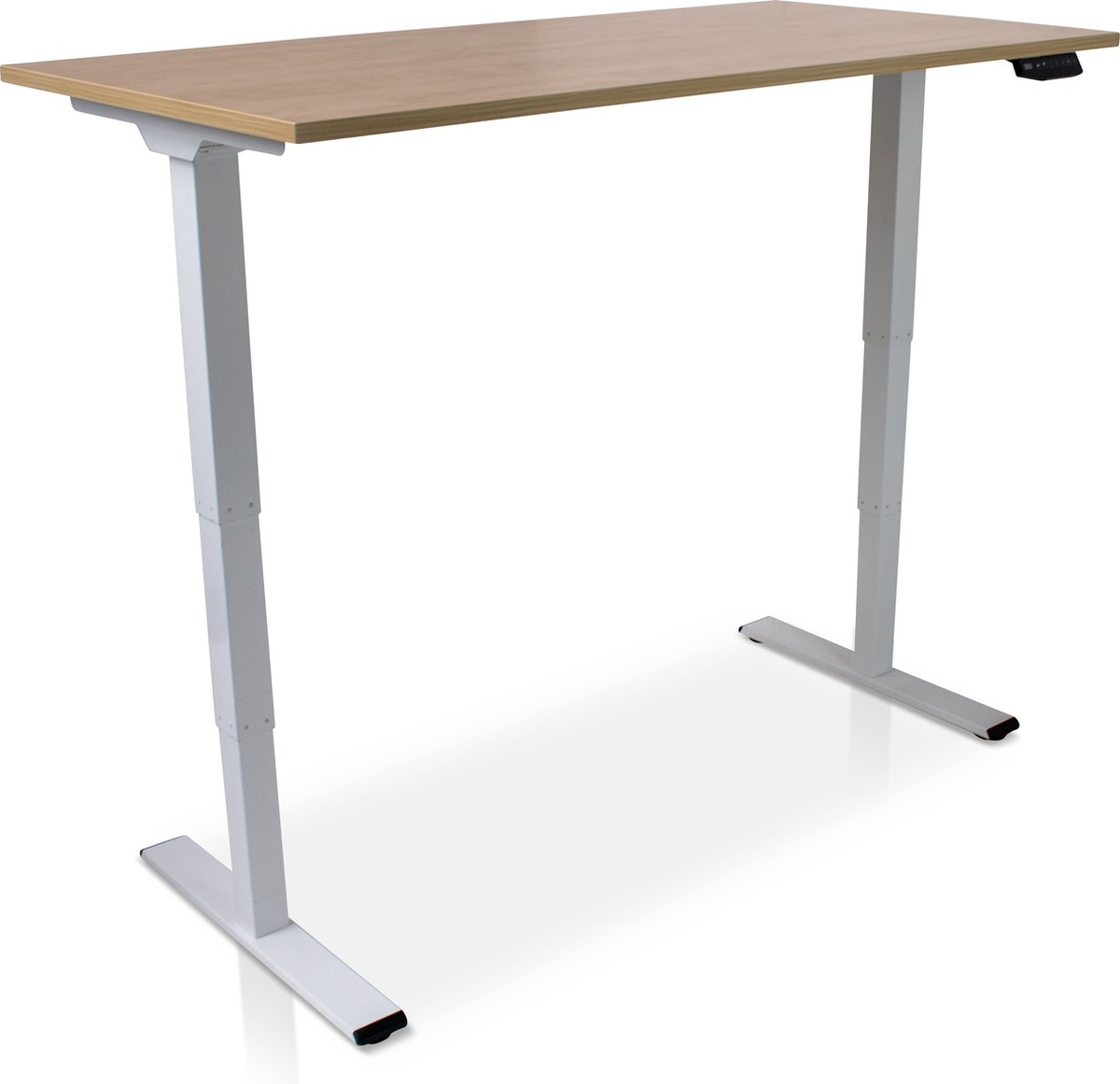 Zit-sta bureau elektrisch verstelbaar - MRC COMFORT NEN-EN 527 | 180 x 80 cm | frame wit - blad Wild Peren | 130 cm hoog | 100KG draagvermogen