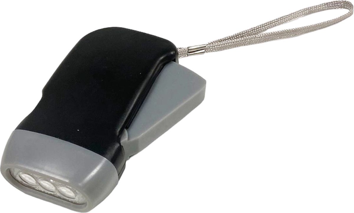 Doodadeals® Knijpkat Zaklamp Dynamo – Opwindbare Zaklamp – LED – 25 Lumen - Zwart