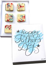 Fijne Vaderdag cadeau- Chocoladecadeau voor papa - Father's day gift - Handgemaakte chocolade - Fairtrade Chocolade - Brievenbuspakket - Natuurvriendelijke geschenkdoos