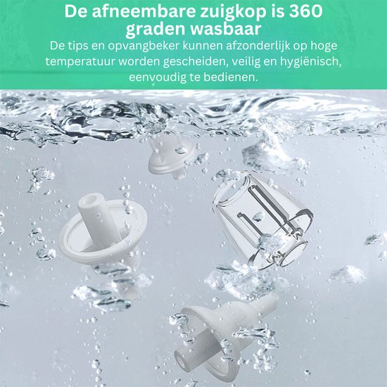 Neusreiniger Baby Elektrisch - Neuszuiger Baby Met Muziek Voor Afleiding - Neusdouche Inclusief Opzetstukken - Neus Douche - Neusspuit Met Anti-terugloop Functie - Verkoudheid van Kaitenmoto. — afbeelding 2