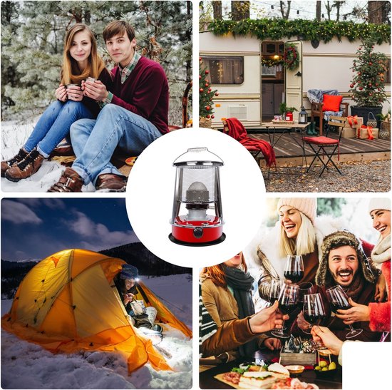 Perel Draagbare kerosine- of petroleumkachel, ontworpen voor buitengebruik, met lont, 2600 W, zichtbare brandstoftank voor eenvoudige peilcontrole, robuust en betrouwbaar, handige draaggreep, ideaal voor kamperen, tuin of bouwplaatsen, Ø33 x 45 cm