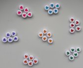 Kralen hartjes kleur - 35 stuks - 7 kleuren - Acrylkralen - 4x7mm - Hartjes kralen