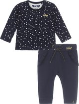 Dirkje Bio Basic SET(2delig) Navy broek en Shirt met hartjes  - Maat 68