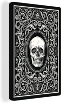 Une illustration de cartes à jouer avec une toile de crâne 40x60 cm - Tirage photo sur toile (Décoration murale salon / chambre)