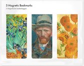 Set de 3, Marque-pages magnétiques, Vincent van Gogh : Tournesols, Autoportrait, Iris