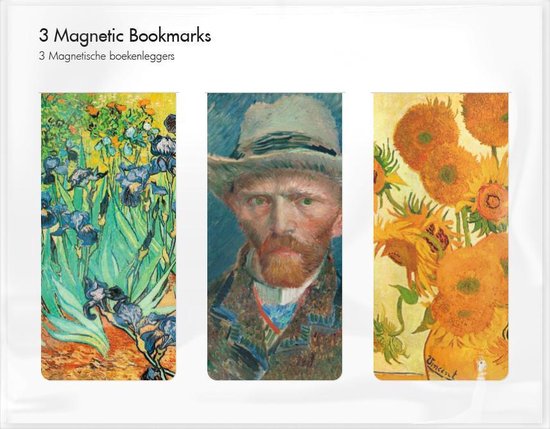 Set van 3, Magnetische boekenleggers , Vincent van Gogh : Zonnebloemen, Zelfportret,... | bol.com