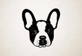 Wanddecoratie - Hond - Boston Terrier 2 - M - 63x60cm - Zwart - muurdecoratie - Line Art