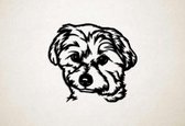 Wanddecoratie - Hond - Malteser 3 - M - 60x67cm - Zwart - muurdecoratie - Line Art