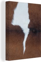 Canvas Schilderij Koeien - Patronen - Bruin - Wit - 90x120 cm - Wanddecoratie