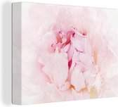 Canvas Schilderij Close-up van een dichte roze pioenroos - 120x90 cm - Wanddecoratie