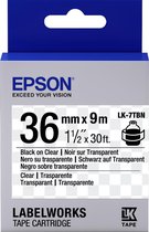 Epson Transparent Tape - LK-7TBN Clear Blk/Clear 36/9