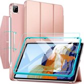ESR Ascend Tri-Fold Hoes + Tempered Glass Apple iPad Pro 11 2021 Roze