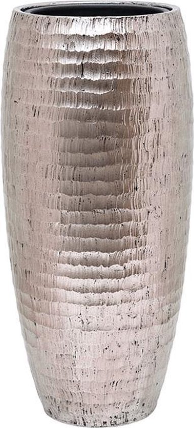 Grand vase argent métallique - grand pot de fleur / jardinière | bol