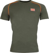 EA7 T-shirt - Mannen - donkergroen/oranje