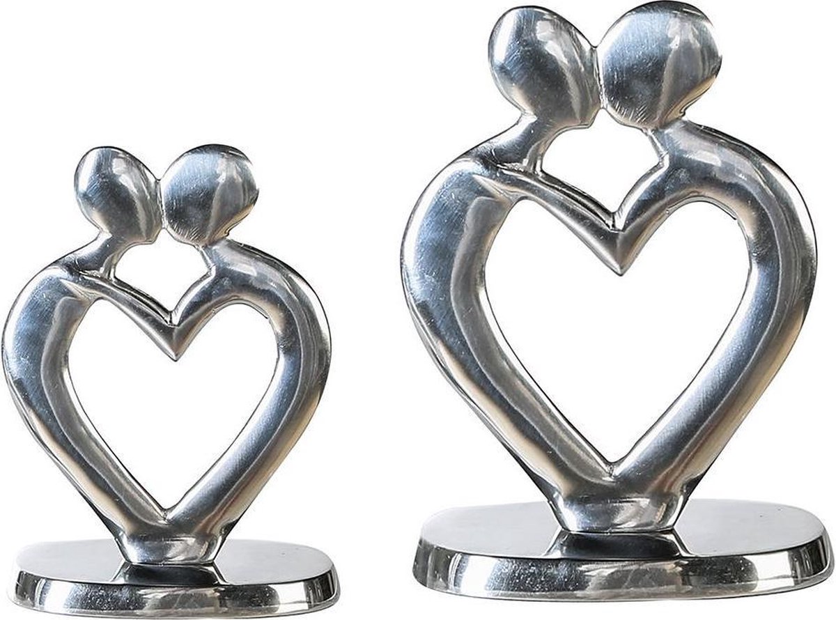 Rawa Geschenken Sculptuur hart in actie liefdes beeld aluminium 16x12 cm Kan eventueel op een sokkel