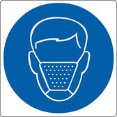 Vloerpictogram “mondkapje verplicht” Wit & Blauw Anti-slip-vloersticker