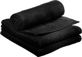 Kappers Handdoeken zwart 50 x 90 set van 3stuks