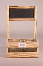 Accu glass 2 in old wood with blackboard D-16 H-25