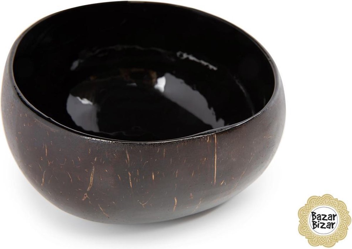 Bazar Bizar Kommetjes Coco (Set van 2) in Naturel - Zwart - Food Bowl