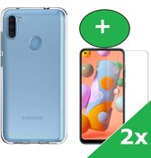 Samsung A11 Hoesje | Siliconen Hoesje Transparant | Inclusief 2 stuks Screenprotector | Samsung A11 Hoesje | Samsung A11 Screenprotector | Screenprotector Samsung A11 | Siliconen Hoesje Samsu