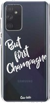 Casetastic Samsung Galaxy A72 (2021) 5G / Galaxy A72 (2021) 4G Hoesje - Softcover Hoesje met Design - But First Champagne Print