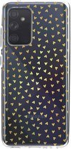 Casetastic Samsung Galaxy A52 (2021) 5G / Galaxy A52 (2021) 4G Hoesje - Softcover Hoesje met Design - Golden Hearts Transparant Print