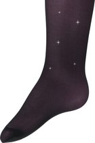 Glitterpanty donkerblauw met zilveren glitters- 98/104