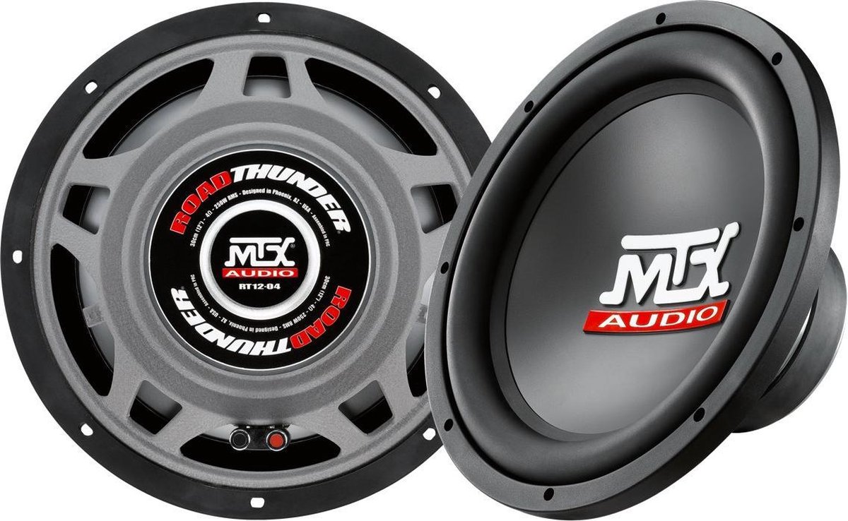 Mtx rt12-04 subwoofer voiture 30cm 4o 250w rms pour caissons clos