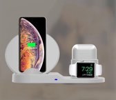 3 in 1 draadloos Snel laad QI Oplaadstation / laad dock - Wit / White-3 in 1 Docking Station Oplaadstation voor Apple iPhone, Apple Watch en Apple Airpods - Mangry