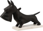 J-Line Hond Op Voet Aluminium/Marmer Zwart/Wit