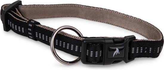 Vadigran Soft Grip Halsband - Nylon - Gevoerd - Zwart - S - Breedte: 1 cm - Nekomtrek: 20 - 30 cm (GELIEVE ALVORENS BESTELLEN OPMETEN)