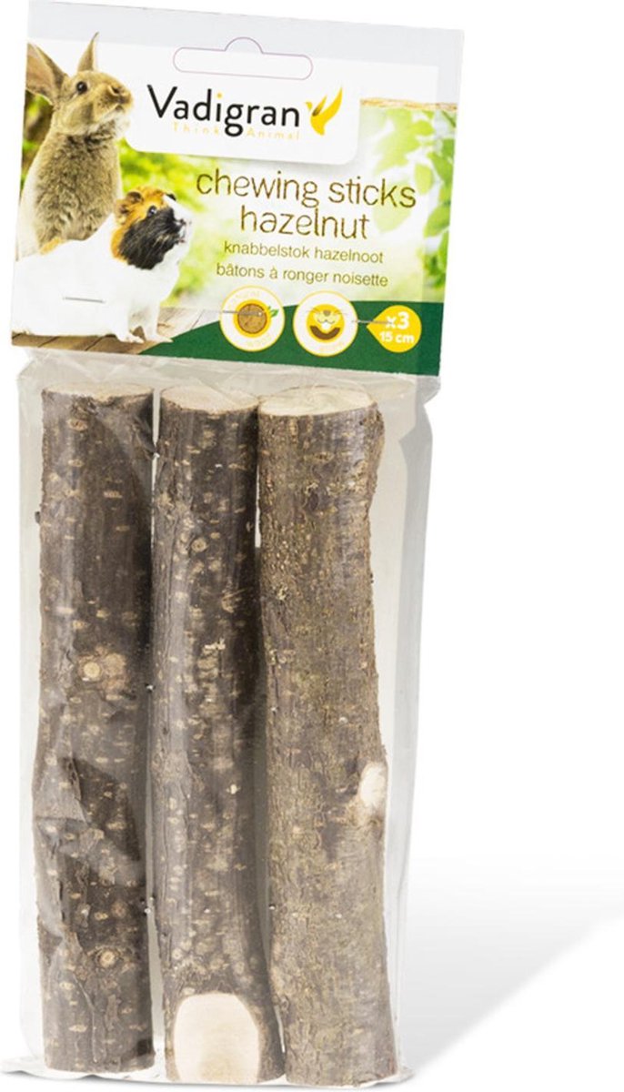 Snack Knaagdier Vadigran Knaaghout Hazelnoot 15Cm (3Pcs)