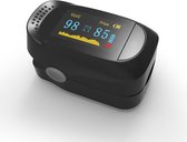 Zuurstofmeter vinger - Oximeter - Saturatiemeter met Hartslagmeter - CE en FDA certificaat - Zwart - Batterijen en case inbegrepen