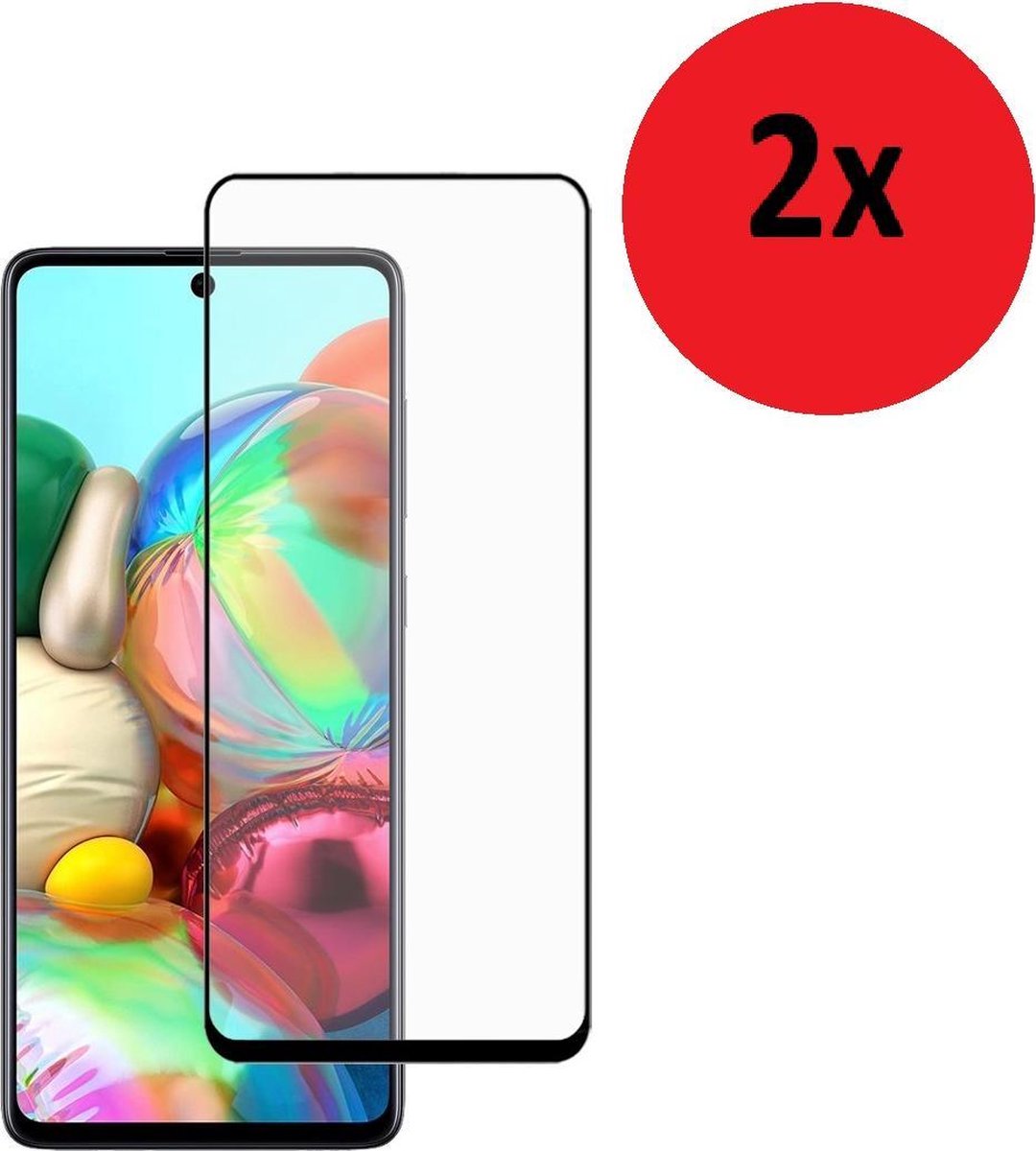 Samsung Galaxy A72 Full Screenprotector - Samsung A72 Full Tempered Glass 2x