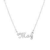 Nana dames ketting staal zilverkleurig letter -"May"