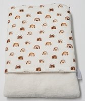 little feet - baby -  winter dekentje - 100 x 75 cm - crème wellness fleece - regenboog - WIEG - KINDERWAGEN