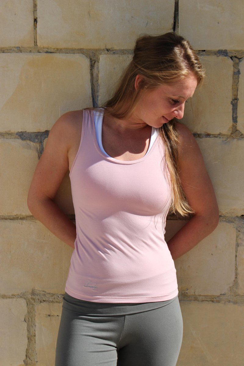 Yoga top-Sport Top, Tank top-hemd-Licht rose-XS/S
